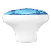 Abstracte Blue Water Bubble Water Inspiration Aqua Keramische Knop (Zijkant)