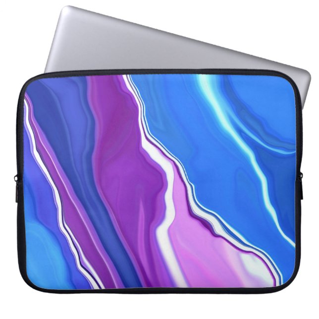 "abstracte bluebells" laptophoes laptop sleeve (Voorkant)