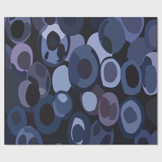 Abstracte Blueberry-verjaardag Cadeaupapier (Vlak)