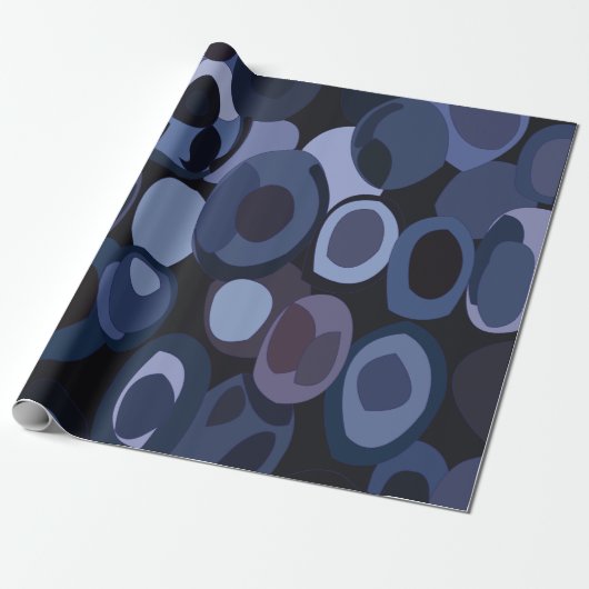 Abstracte Blueberry-verjaardag Cadeaupapier (Uitgerold)