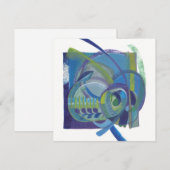 Abstracte Blues Artist's Flat Unfolded Notecard Bedankkaart (Voorkant / Achterkant)