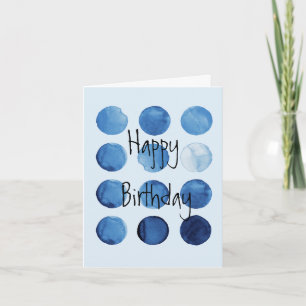 Abstracte Blues Geometric Birthday Kaart