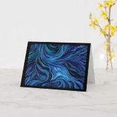 Abstracte Blues Painting door Julia Morrill Kaart (Gele Bloem)