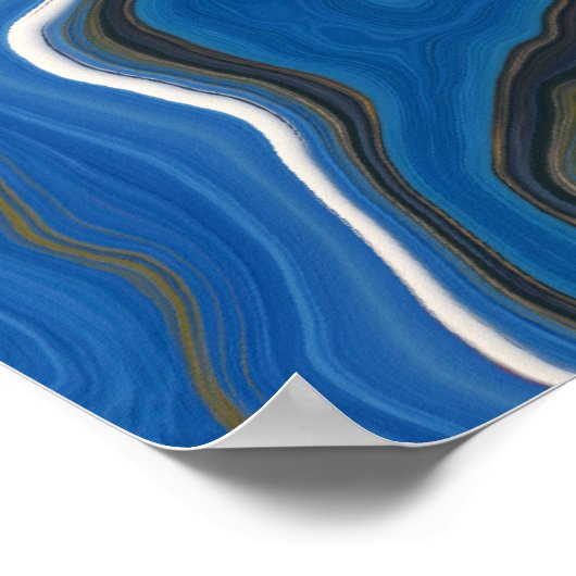 ABSTRACTE BLUES WALL POSTER (Hoek)