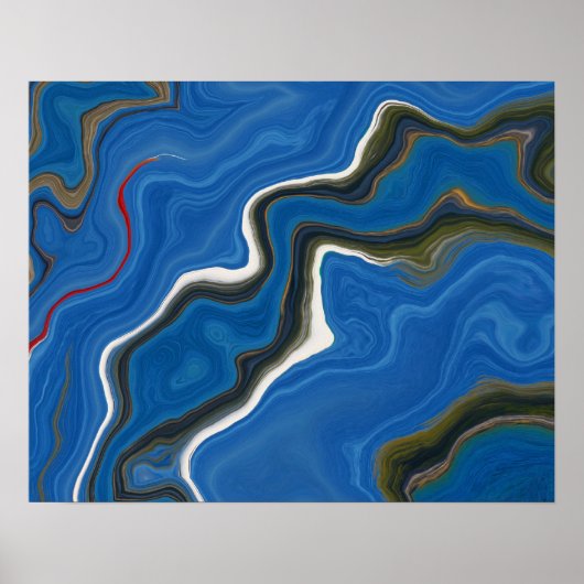 ABSTRACTE BLUES WALL POSTER (Voorkant)