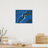 ABSTRACTE BLUES WALL POSTER (Keuken)