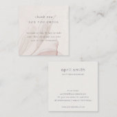 Abstracte blush bladvulling Dank je korting Vierkante Visitekaartje (Voorkant / Achterkant)