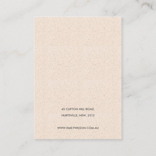 ABSTRACTE BLUSH CERAMIC WAVE KETTING DISPLAY LOGO VISITEKAARTJE (Achterkant)