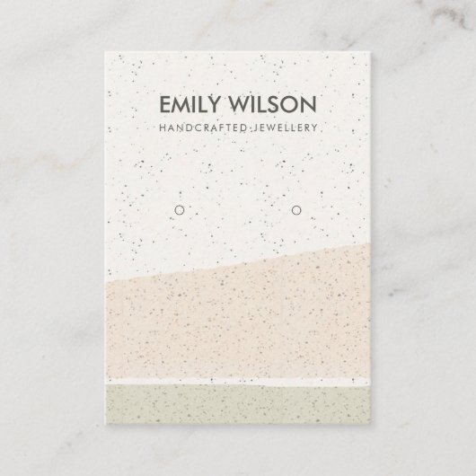 ABSTRACTE BLUSH CERAMIC WAVES EARING DISPLAY LOGO VISITEKAARTJE (Voorkant)