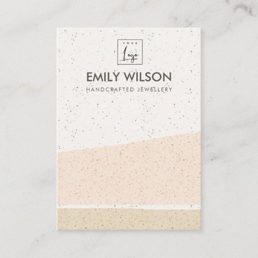 ABSTRACTE BLUSH CERAMIC WAVES EARING DISPLAY LOGO VISITEKAARTJE (Voorkant)