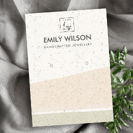 ABSTRACTE BLUSH CERAMIC WAVES EARING DISPLAY LOGO VISITEKAARTJE