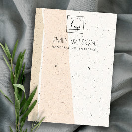 ABSTRACTE BLUSH CERAMIC WAVES EARING DISPLAY LOGO VISITEKAARTJE