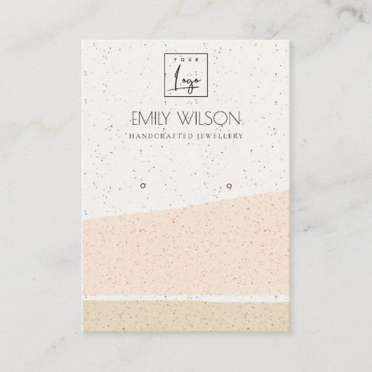 ABSTRACTE BLUSH CERAMIC WAVES EARING DISPLAY LOGO VISITEKAARTJE (Voorkant)