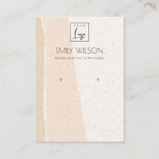 ABSTRACTE BLUSH CERAMIC WAVES EARING DISPLAY LOGO VISITEKAARTJE (Voorkant)