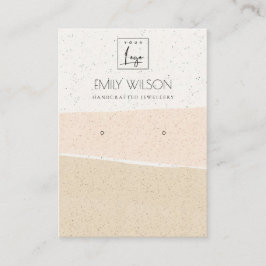 ABSTRACTE BLUSH CERAMIC WAVES EARING DISPLAY LOGO VISITEKAARTJE