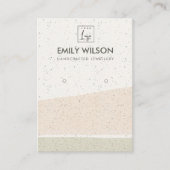 ABSTRACTE BLUSH CERAMIC WAVES EARING DISPLAY LOGO VISITEKAARTJE (Voorkant)