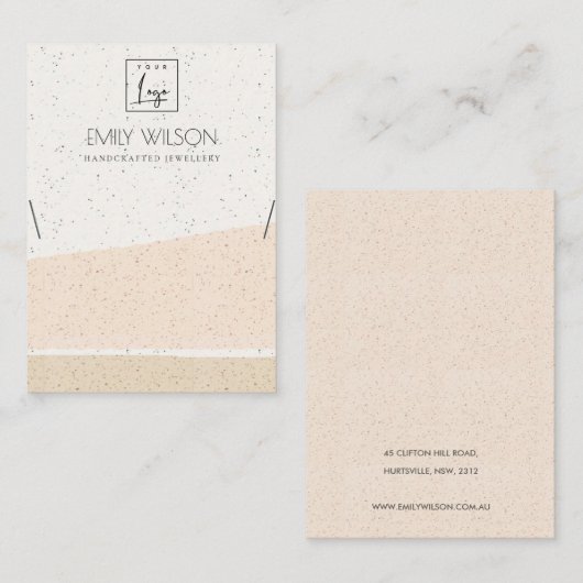 ABSTRACTE BLUSH CERAMIC WAVES KETTING DISPLAY LOGO VISITEKAARTJE (Voorkant / Achterkant)