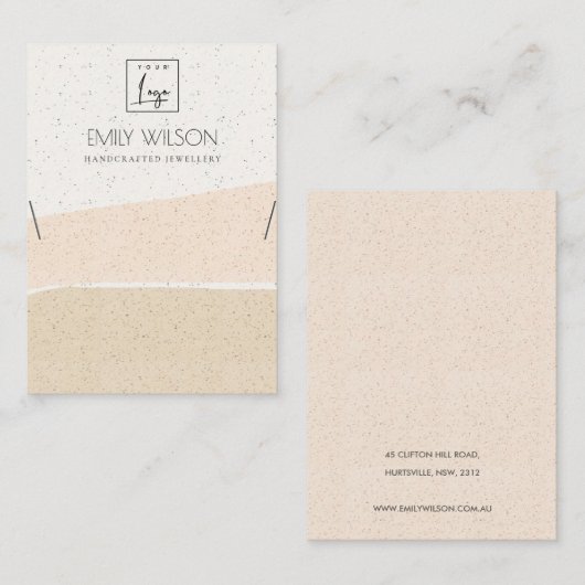 ABSTRACTE BLUSH CERAMIC WAVES KETTING DISPLAY LOGO VISITEKAARTJE (Voorkant / Achterkant)