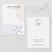 ABSTRACTE BLUSH DUSKY BLUE STUD EARRING DISPLAY BU VISITEKAARTJE (Voorkant / Achterkant)