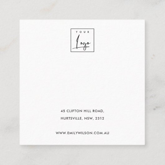 ABSTRACTE BLUSH DUSKY BLUE STUD EARRING DISPLAY SQ VIERKANTE VISITEKAARTJE (Achterkant)