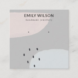 ABSTRACTE BLUSH DUSKY BLUE STUD EARRING DISPLAY SQ VIERKANTE VISITEKAARTJE