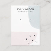 ABSTRACTE BLUSH DUSKY BLUE STUD EARRING DISPLAY VISITEKAARTJE (Voorkant)
