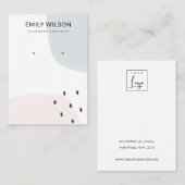 ABSTRACTE BLUSH DUSKY BLUE STUD EARRING DISPLAY VISITEKAARTJE (Voorkant / Achterkant)