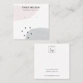 ABSTRACTE BLUSH DUSKY GRAY STUD EARRING DISPLAY VIERKANTE VISITEKAARTJE (Voorkant / Achterkant)