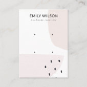 ABSTRACTE BLUSH DUSKY PINK STUD 2 EARRING DISPLAY VISITEKAARTJE (Voorkant)