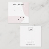 ABSTRACTE BLUSH DUSKY PINK STUD EARRING DISPLAY VIERKANTE VISITEKAARTJE (Voorkant / Achterkant)