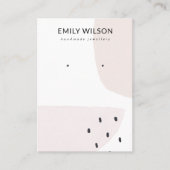 ABSTRACTE BLUSH DUSKY PINK STUD EARRING DISPLAY VISITEKAARTJE (Voorkant)