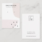 ABSTRACTE BLUSH DUSKY PINK STUD EARRING DISPLAY VISITEKAARTJE (Voorkant / Achterkant)