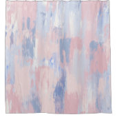 Abstracte Blush- en Blauwe Verfstreken Douchegordijn (Voorkant)