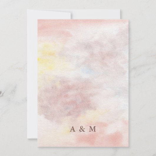 Abstracte Blush en Gele Waterverf Achtergrond In Kaart (Achterkant)