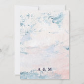 Abstracte Blush en Sky Blue Waterverf Achtergrond Kaart (Achterkant)