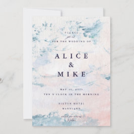 Abstracte Blush en Sky Blue Waterverf Achtergrond Kaart