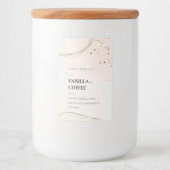 Abstracte Blush Ivory Gold Waterverf Kaars Voedselcontainer Etiket (Voorkant)