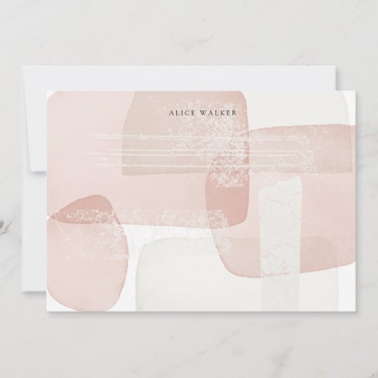 Abstracte Blush Modern Stationery Note Kaart Notitiekaartje (Voorkant)