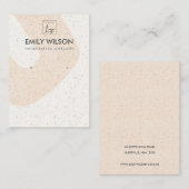 ABSTRACTE BLUSH PEACH CERAMIC EARRING DISPLAY LOGO VISITEKAARTJE (Voorkant / Achterkant)