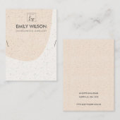 ABSTRACTE BLUSH PEACH CERAMIC KETTING DISPLAY LOGO VISITEKAARTJE (Voorkant / Achterkant)