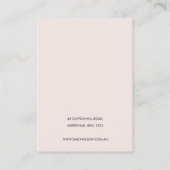 ABSTRACTE BLUSH PINK CERAMIC EARRING DISPLAY LOGO VISITEKAARTJE (Achterkant)