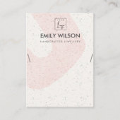 ABSTRACTE BLUSH PINK CERAMIC KETTING DISPLAY LOGO VISITEKAARTJE (Voorkant)