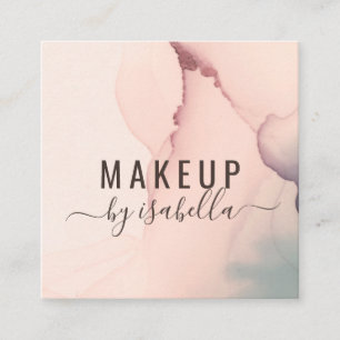 Abstracte Blush Pink Makeup Artist Square Business Vierkante Visitekaartje