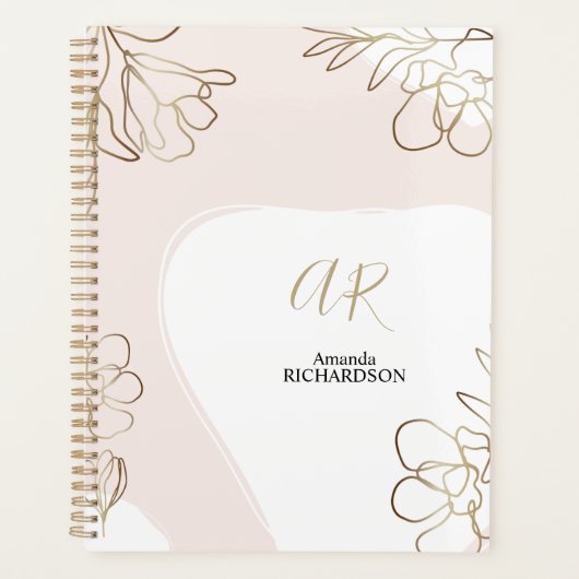 Abstracte Blush roze en Gold Planner (Voorkant)