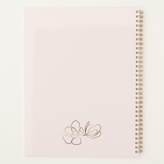 Abstracte Blush roze en Gold Planner (Achterkant)