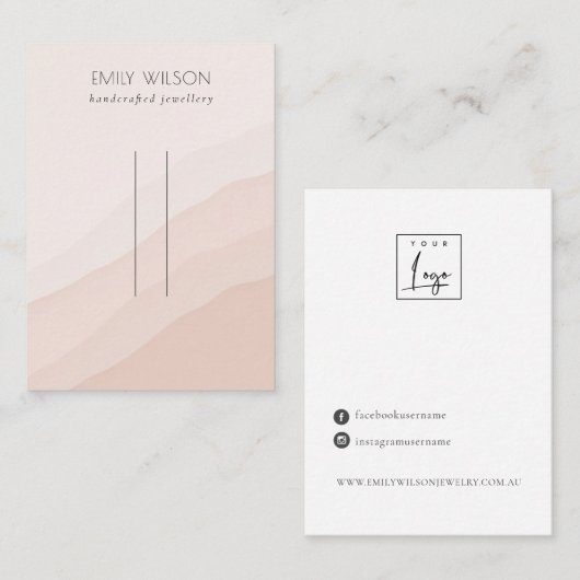 Abstracte Blush roze golven Hairclips Pin display Visitekaartje (Voorkant / Achterkant)