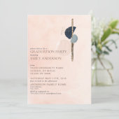 Abstracte Blush Roze Gouden Fluit Foto Afstuderen Kaart (Staand voorkant)