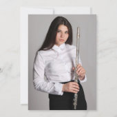 Abstracte Blush Roze Gouden Fluit Foto Afstuderen Kaart (Achterkant)