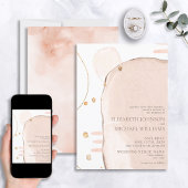 Abstracte Blush Roze & Gouden Folie Moderne Bruilo Kaart