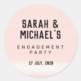 Abstracte Blush roze verloving sticker, gunsten Ronde Sticker